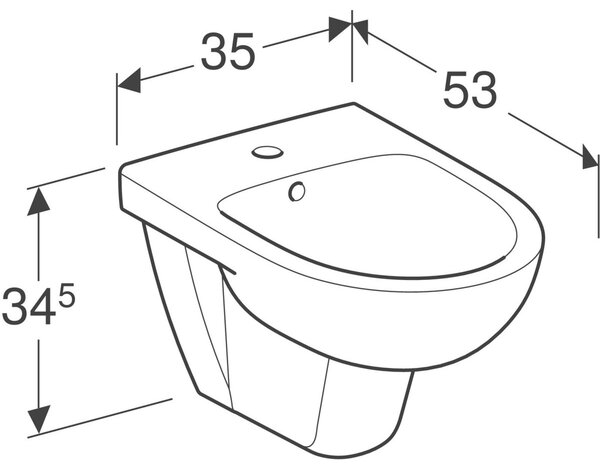 Geberit Selnova bidet závěsný bílá 500.264.01.7