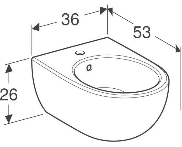 Geberit Selnova bidet závěsný bílá 501.993.00.1