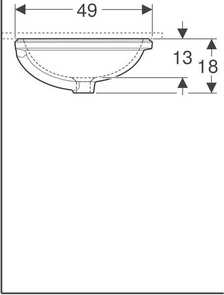 Geberit Variform umyvadlo 55x40 cm oválné pod pult bílá lesk 500.756.01.2