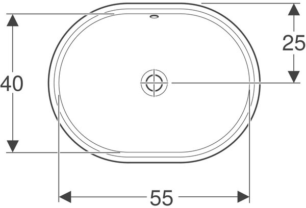Geberit Variform umyvadlo 55x40 cm oválné pod pult bílá lesk 500.756.01.2