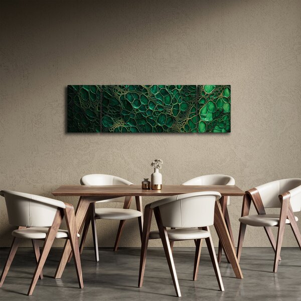 Obraz - Zelený mikroskopický snímek (170x50 cm)