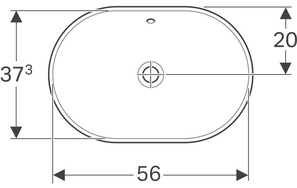 Geberit Variform umyvadlo 60x40 cm oválné zápustný bílá lesk 500.728.01.2