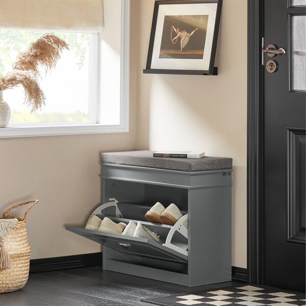 Sobuy Fsr82-K-Hg Lavice S Botníkem Botník Světle Šedý 61X51X24Cm
