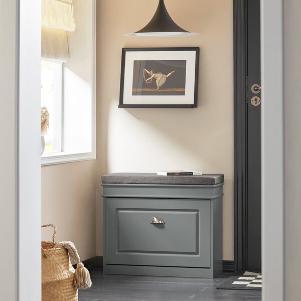 Sobuy Fsr82-K-Hg Lavice S Botníkem Botník Světle Šedý 61X51X24Cm