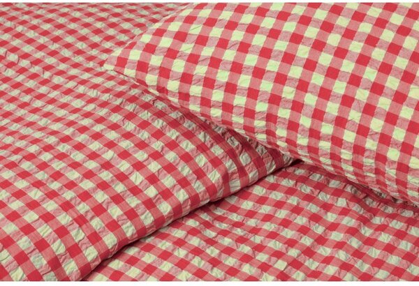 Červené/žluté krepové povlečení na dvoulůžko/prodloužené 200x220 cm Bæk&Bølge – JUNA