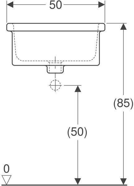Geberit Publica umyvadlo 50x40 cm obdélníkový na pult bílá lesk 500.894.00.1