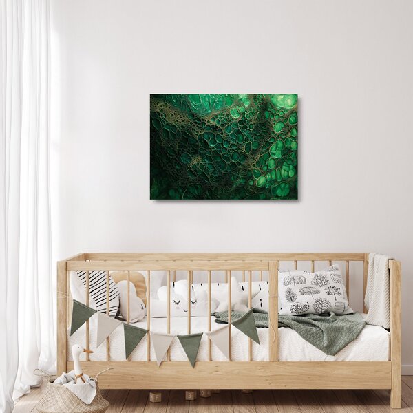 Skleněný obraz - Zelený mikroskopický snímek (70x50 cm)