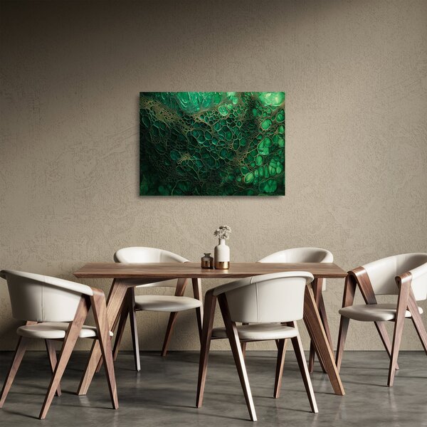 Skleněný obraz - Zelený mikroskopický snímek (70x50 cm)