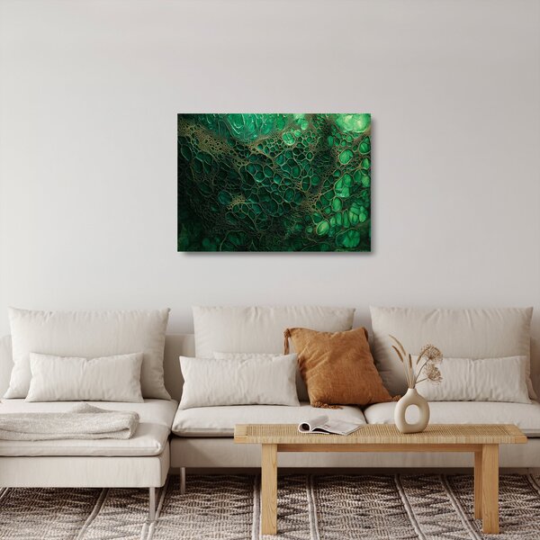 Skleněný obraz - Zelený mikroskopický snímek (70x50 cm)