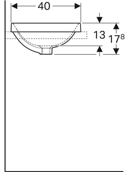 Geberit Variform umyvadlo 55x40 cm obdélníkový zápustný bílá 500.738.01.2