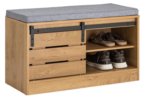 Botník Sobuy Fsr120-N Lavice S Posuvnými Dveřmi Botník Přírodní 80X48X35Cm