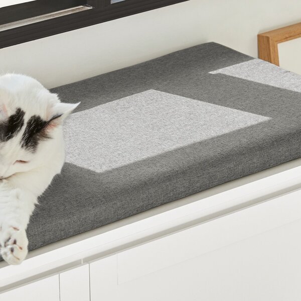 Sobuy Fsr136-W Domeček Pro Kočky Lavice S Domečkem Pro Domácí Mazlíčky Jeskyně Pro Kočky Bílá 90X44X36Cm