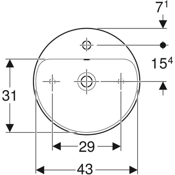 Geberit Variform umyvadlo 45x45 cm kulatý na pult bílá lesk 500.769.01.2