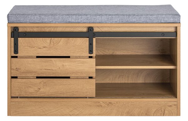 Botník Sobuy Fsr120-N Lavice S Posuvnými Dveřmi Botník Přírodní 80X48X35Cm