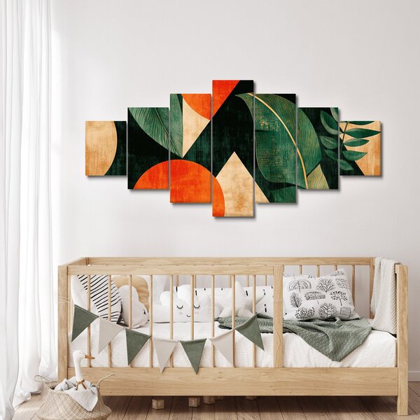 Obraz - Geometrické přírodní motivy II. (210x100 cm)