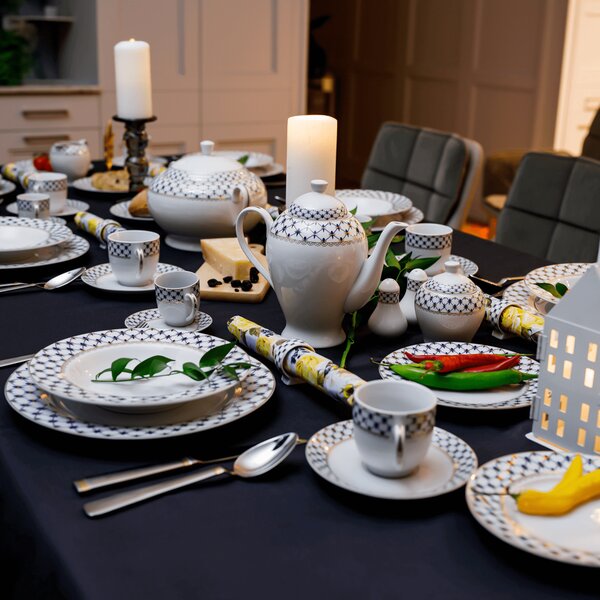 TEMPO-KONDELA GARIDA TYP 1, jídelní sada, set 57 ks, porcelán