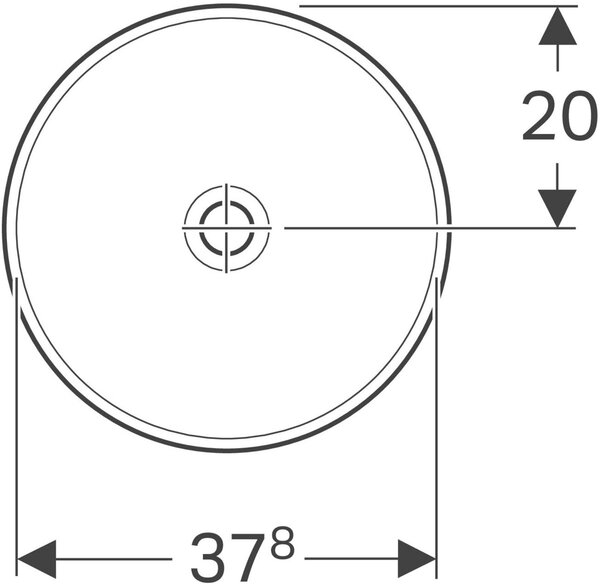 Geberit Variform umyvadlo 40x40 cm kulatý zápustný bílá lesk 500.703.01.2