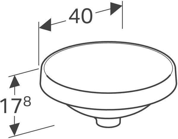 Geberit Variform umyvadlo 40x40 cm kulatý zápustný bílá lesk 500.703.01.2