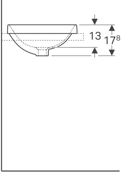 Geberit Variform umyvadlo 40x40 cm kulatý zápustný bílá lesk 500.703.01.2