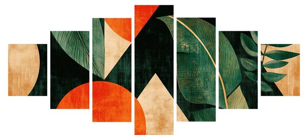 Obraz - Geometrické přírodní motivy II. (210x100 cm)