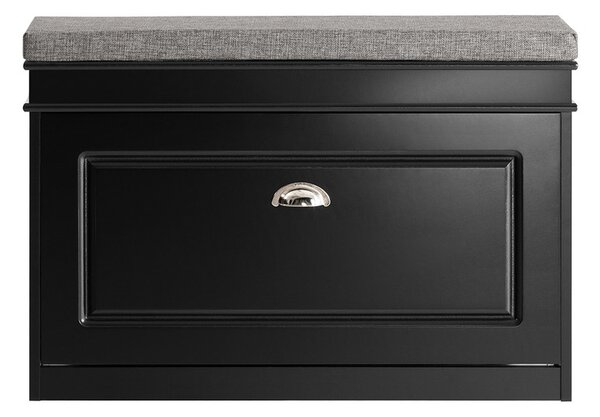 Sobuy Fsr82-L-Sch Botník Lavice S Botníkem Černý 75X51X24Cm