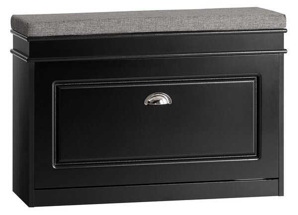 Sobuy Fsr82-L-Sch Botník Lavice S Botníkem Černý 75X51X24Cm