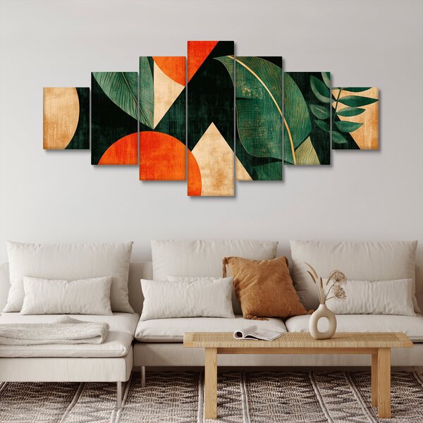 Obraz - Geometrické přírodní motivy II. (210x100 cm)