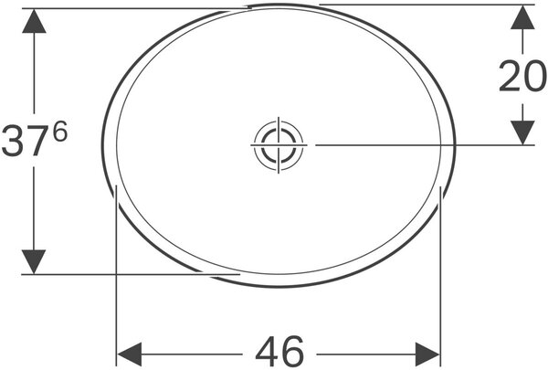 Geberit Variform umyvadlo 50x40 cm oválné zápustný bílá lesk 500.711.01.2