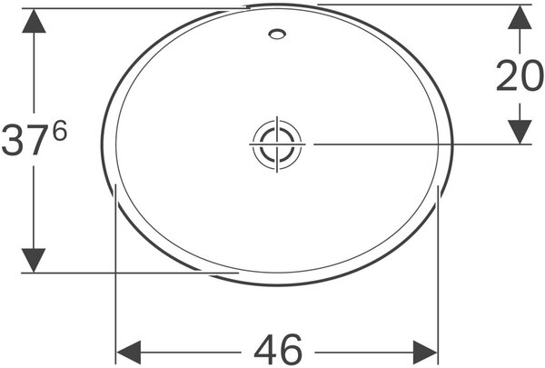 Geberit Variform umyvadlo 50x40 cm oválné zápustný bílá 500.709.01.2