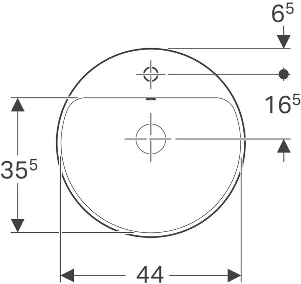 Geberit Variform umyvadlo 48x48 cm kulatý zápustný bílá 500.705.01.2