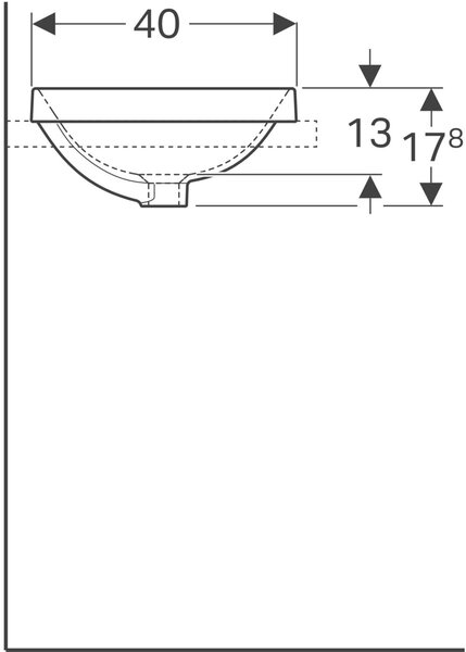Geberit Variform umyvadlo 55x40 cm oválné zápustný bílá lesk 500.719.01.2