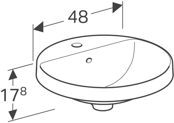 Geberit Variform umyvadlo 48x48 cm kulatý zápustný bílá 500.705.01.2
