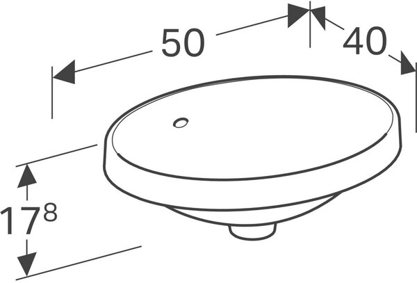 Geberit Variform umyvadlo 50x40 cm oválné zápustný bílá 500.709.01.2