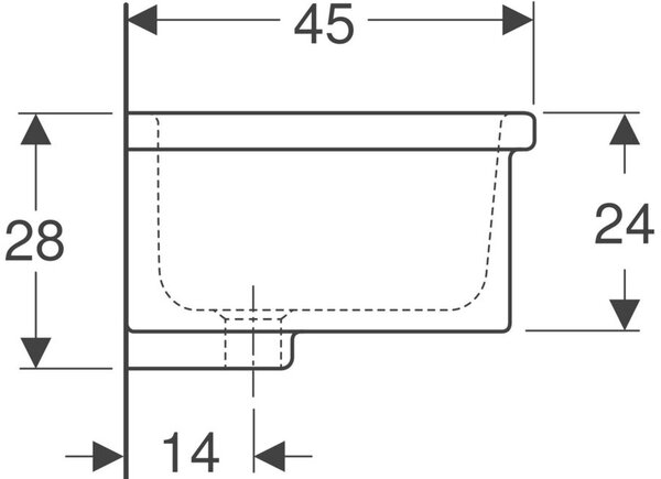 Geberit Publica umyvadlo 60x45 cm obdélníkový na pult bílá lesk 500.885.00.1
