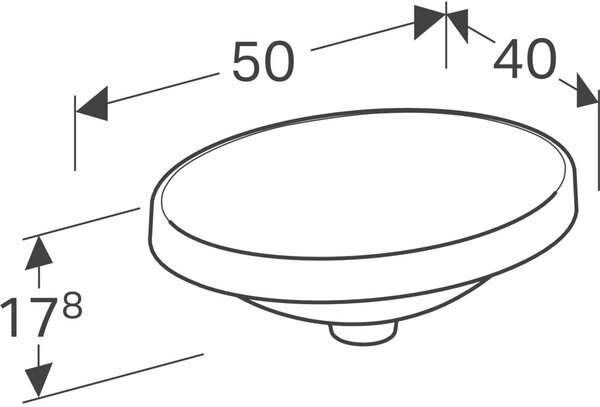 Geberit Variform umyvadlo 50x40 cm oválné zápustný bílá lesk 500.711.01.2