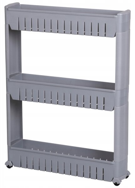 DOCHTMANN Regál do koupelny – úzký, šedý, plast, 54 × 72 × 12 cm