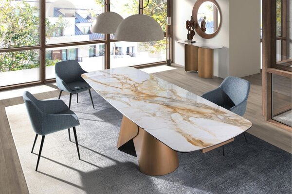 -25 % Dny MOMENTI– Angel Cerdá Bílý rozkládací porcelánový jídelní stůl No. 1176, 180/270 x 100 cm