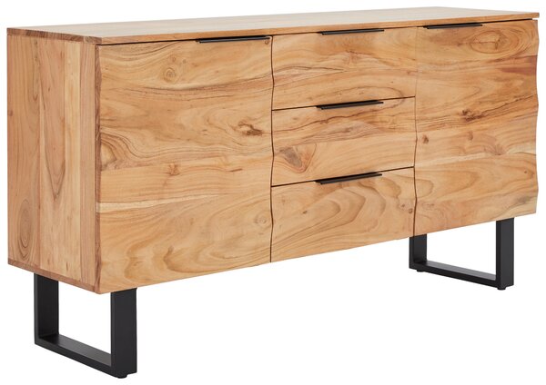 ŠIROKÁ KOMODA, akácie, černá, barvy akácie, 145/76/40 cm Livetastic - Online Only komody, Online Only