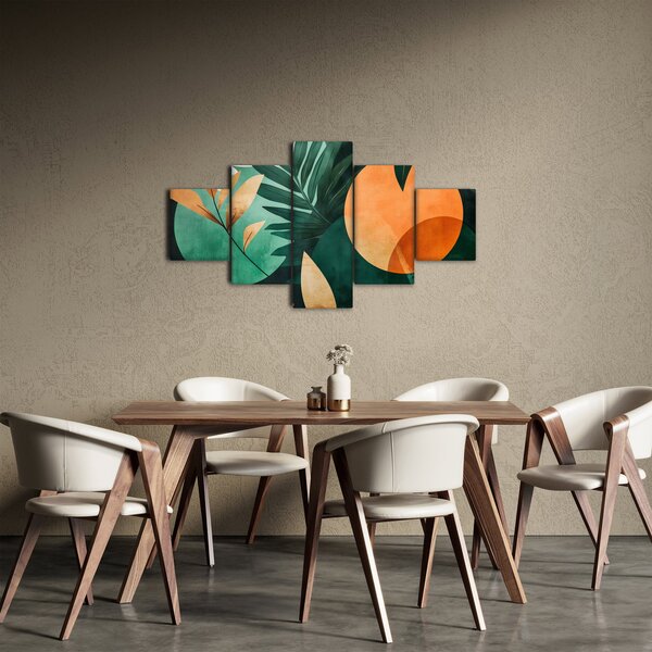Obraz - Geometrické přírodní motivy (125x70 cm)