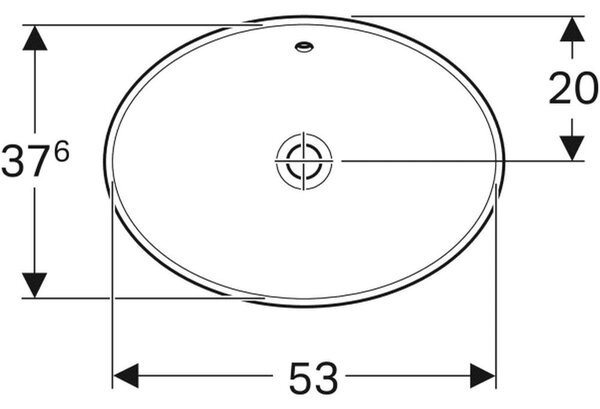 Geberit Variform umyvadlo 50x45 cm oválné zápustný bílá lesk 500.716.01.2