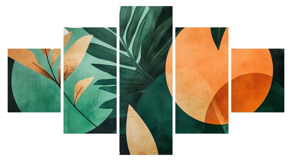 Obraz - Geometrické přírodní motivy (125x70 cm)