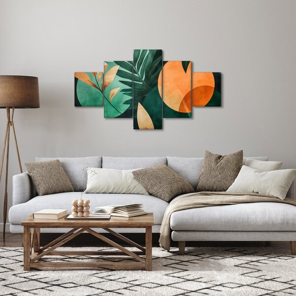 Obraz - Geometrické přírodní motivy (125x70 cm)