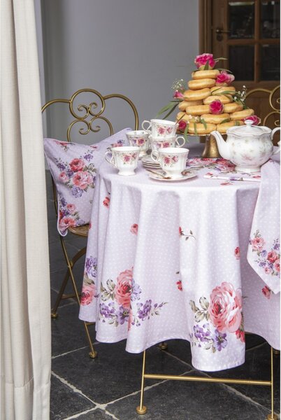Růžová bavlněná utěrka s růžemi Dotty Rose – 50x70 cm