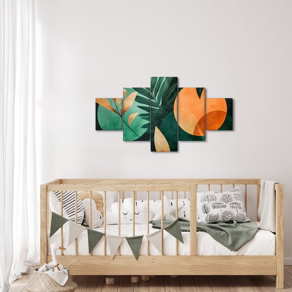 Obraz - Geometrické přírodní motivy (125x70 cm)