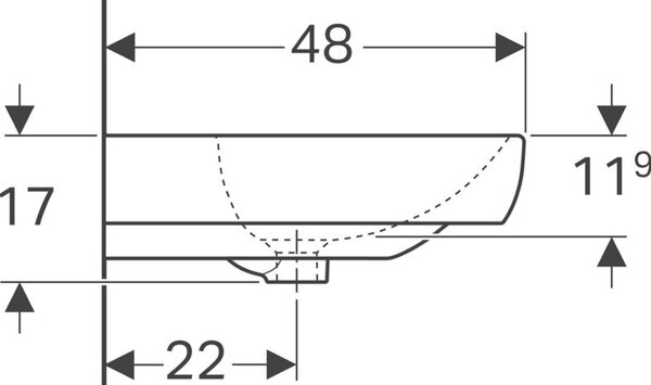 Geberit Smyle umyvadlo 70x48 cm obdélníkový klasický bílá lesk 500.248.01.1