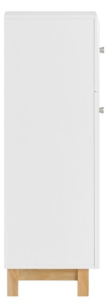 Sobuy Bzr93-W Prádelní Skříň Koš Na Prádlo Koupelnová Skříňka Koupelnový Nábytek Bílá 34X90X30Cm