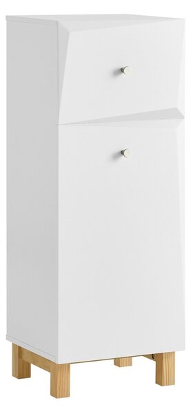 Sobuy Bzr93-W Prádelní Skříň Koš Na Prádlo Koupelnová Skříňka Koupelnový Nábytek Bílá 34X90X30Cm