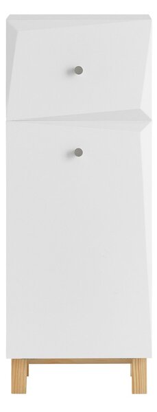 Sobuy Bzr93-W Prádelní Skříň Koš Na Prádlo Koupelnová Skříňka Koupelnový Nábytek Bílá 34X90X30Cm