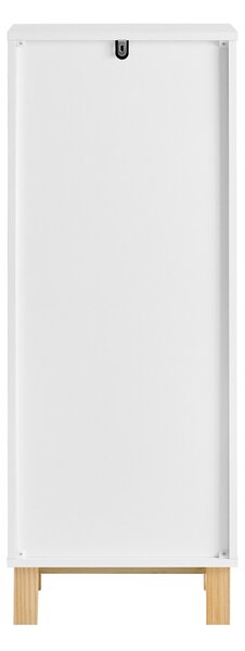 Sobuy Bzr93-W Prádelní Skříň Koš Na Prádlo Koupelnová Skříňka Koupelnový Nábytek Bílá 34X90X30Cm