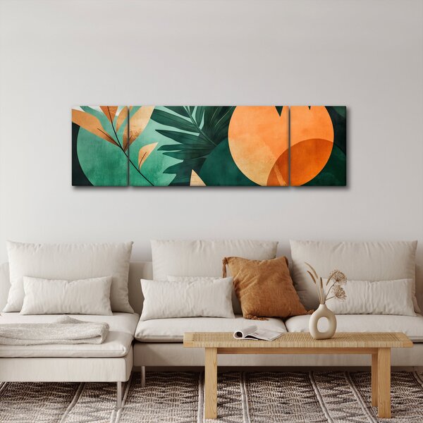 Obraz - Geometrické přírodní motivy (170x50 cm)